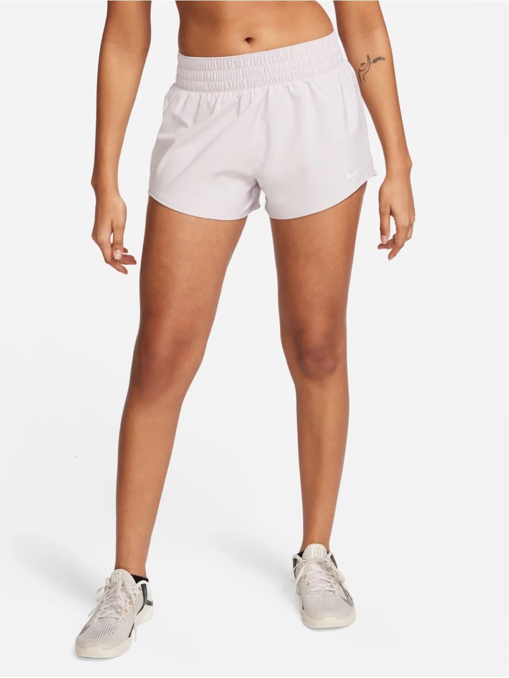 Nike Women's One Dri-FIT Mid-Rise 3" Brief-Lined Shorts - Platinum Violet